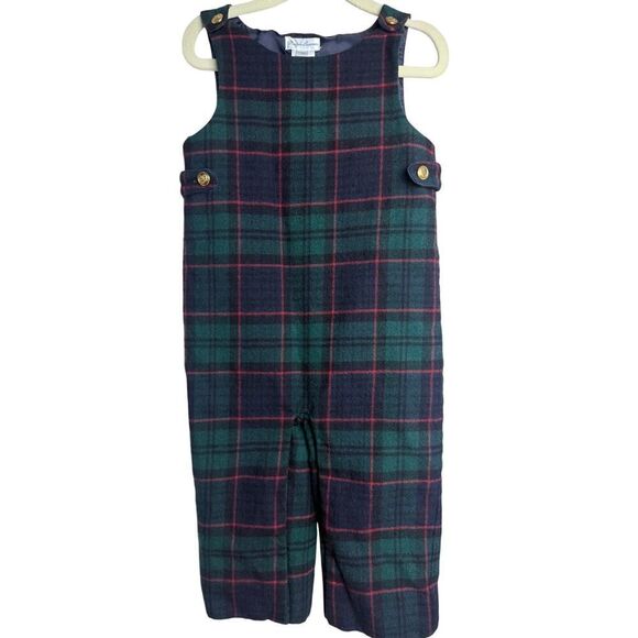 Ralph Lauren Plaid Wool Overalls Boys Sz. 18mo - Picture 1 of 5